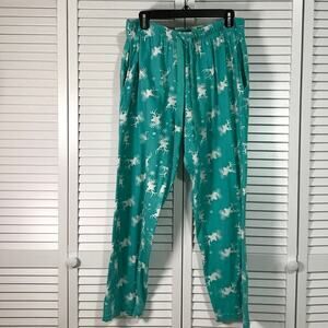 Buckhorn River Blue Winter Reindeer PJ Buttons Sleepwear Women L